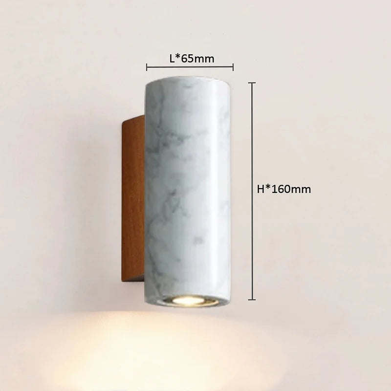LED-Wandleuchte aus Marmor mit dekorativem Nachttischhalter im nordischen Stil für Hotel und Zuhause - vue 8 sur 8