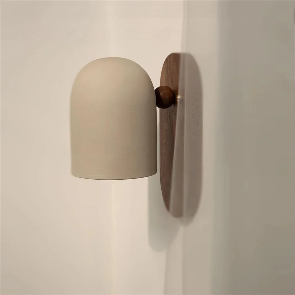 Walnut Wood Iron, Simple Modern Wabi-sabi style, Wall Sconce for Bedroom, Bedside, Living, Dining Room, Corridor Aisle - vue 5 sur 8