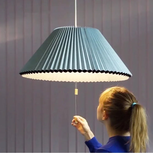 lustre moderne design parapluie en tissu plissé déformé led