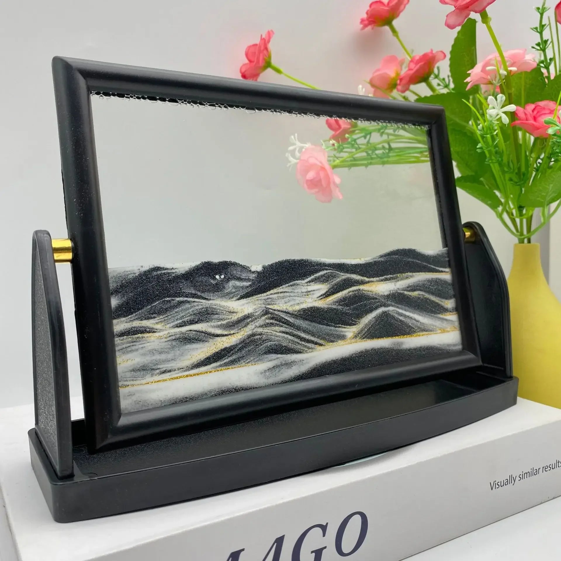 paysage de sable rotatif en verre 3D créatif décoratif