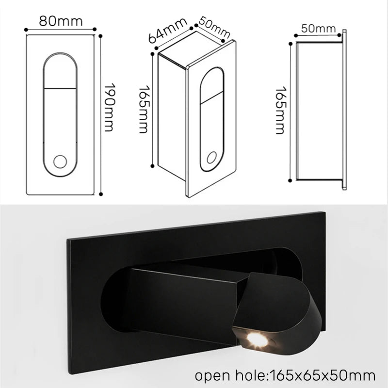 applique murale led pliante design moderne idéal hôtel angle réglable - vue 4 sur 17