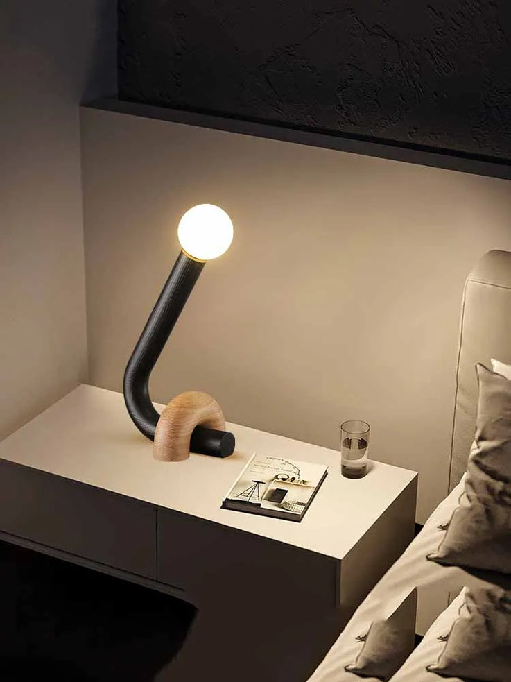 lampes de table vintage en bois massif éclairage led décoratif