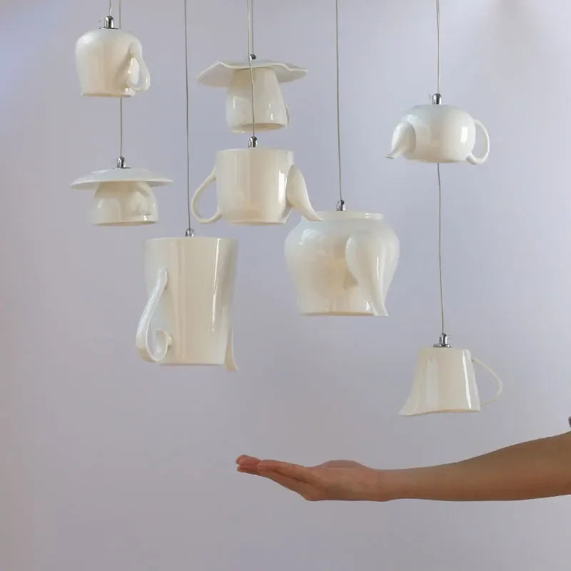 suspension en céramique moderne en forme de théière décorative - vue 3 sur 18