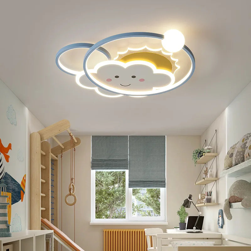 plafonnier nuage moderne pour chambre d'enfant romantique et chaleureuse - vue 3 sur 7