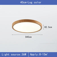 LED-Deckenleuchte ultraflaches rundes Holzdekor 3 Lichtfarben
