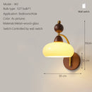 Wandleuchte aus Holz mit japanischem Glas und Blaulichtfilter