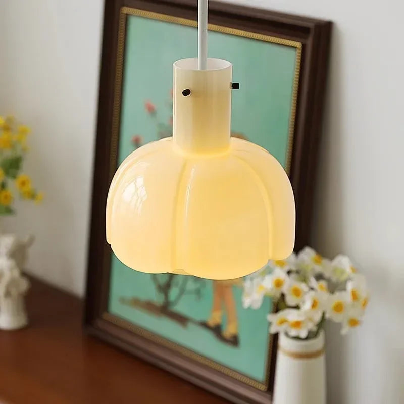 Suspension LED en verre au design nordique suspendu - vue 6 sur 11