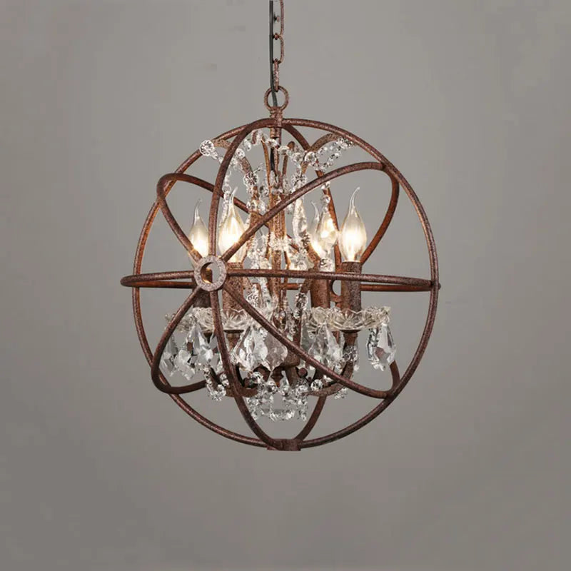 lustre style loft américain rétro en cristal pour bar restaurant - vue 2 sur 8