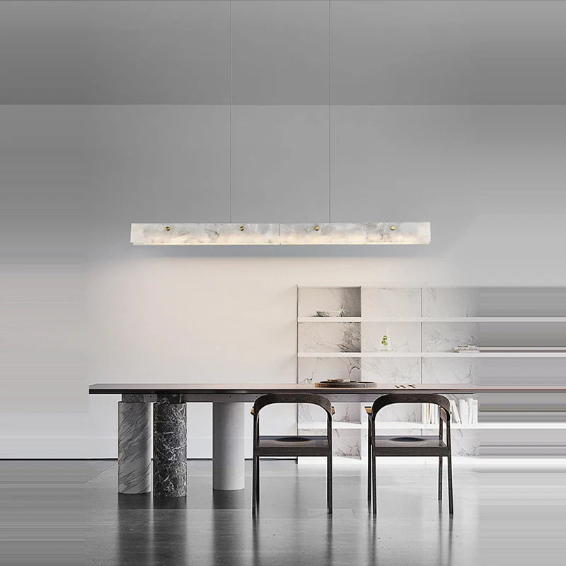 lustre en marbre acier inoxydable à led dimmable pour éclairage intérieur - vue 4 sur 10