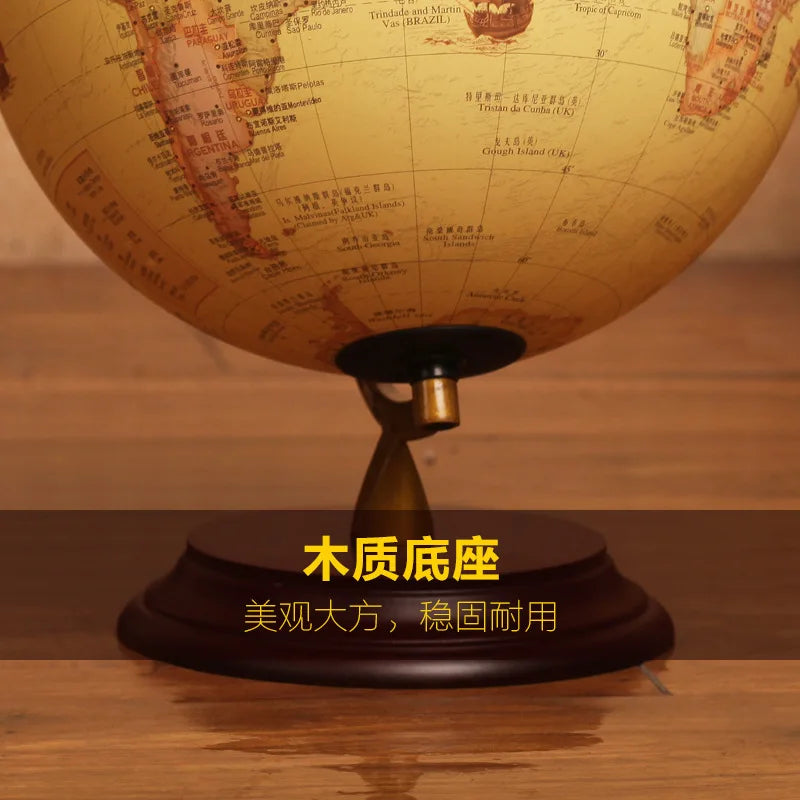lampe de bureau globe terrestre rotatif et carte géographique - vue 4 sur 10