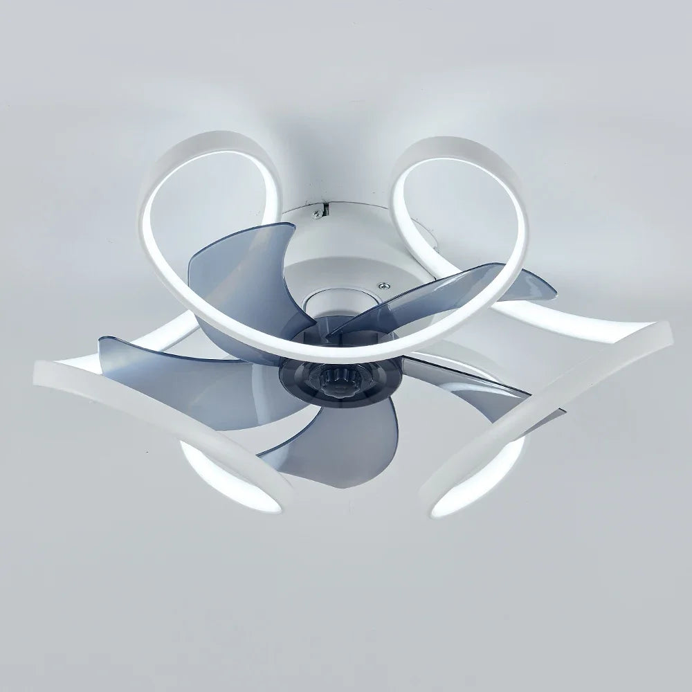 plafonnier moderne silencieux à led avec télécommande et lumière colorée - vue 8 sur 8
