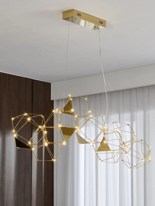 Polygonaler Firefly-Kronleuchter im nordischen Design aus Edelstahl - vue 7 sur 22