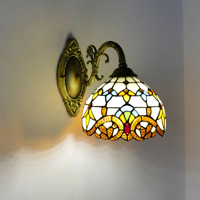 applique murale rétro méditerranéen led baroque tiffany - vue 6 sur 12