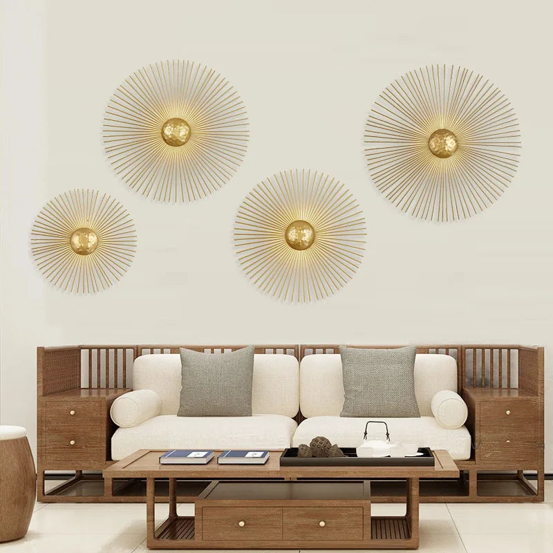 applique murale led soleil art déco pour hôtel boutique - vue 4 sur 11