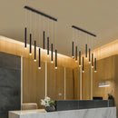 Moderne LED-Pendelleuchte aus schwarzem Eisen mit 8 Köpfen