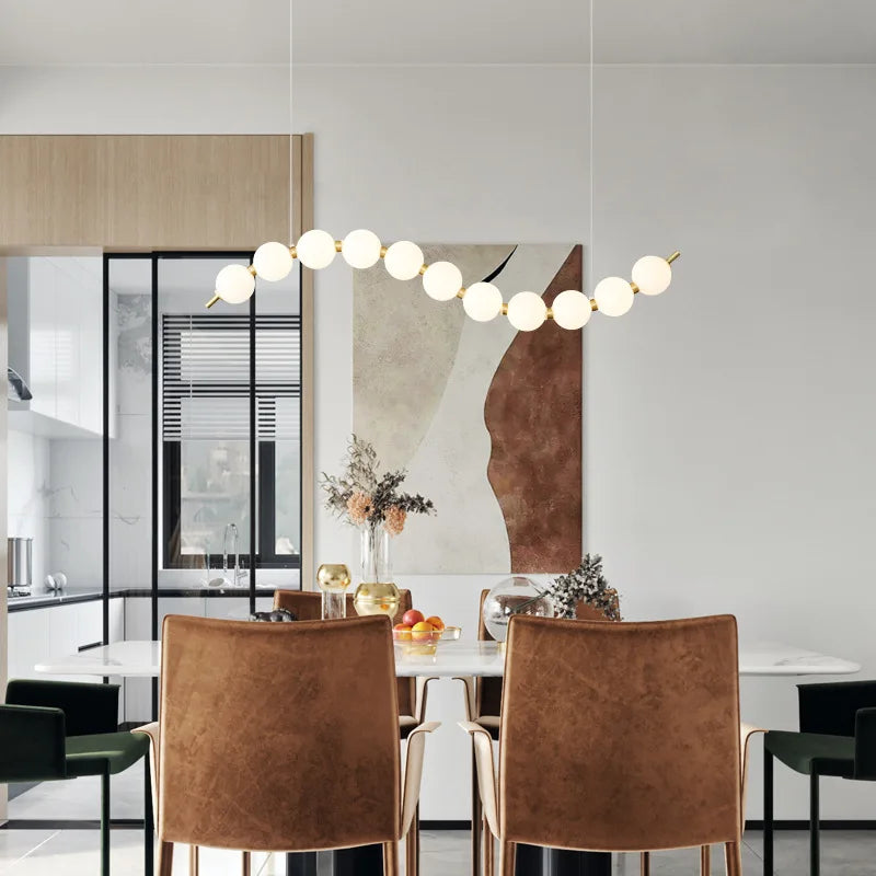 lustre led en boule acrylique avec cordon d'éclairage réglable pour boutique - vue 3 sur 9