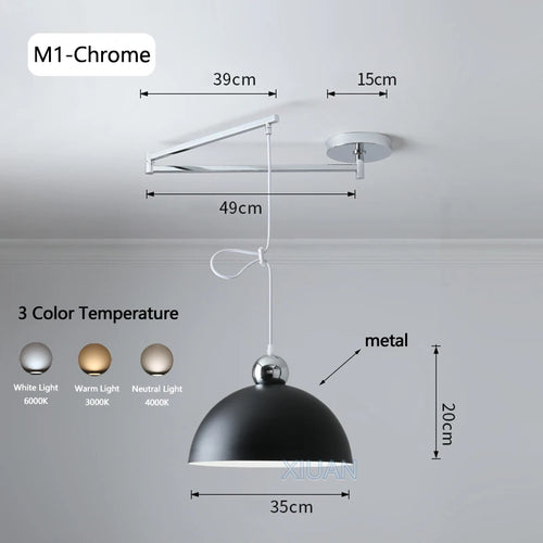 Moderne LED-Pendelleuchte mit schwenkbarem Arm - vue 21 sur 30