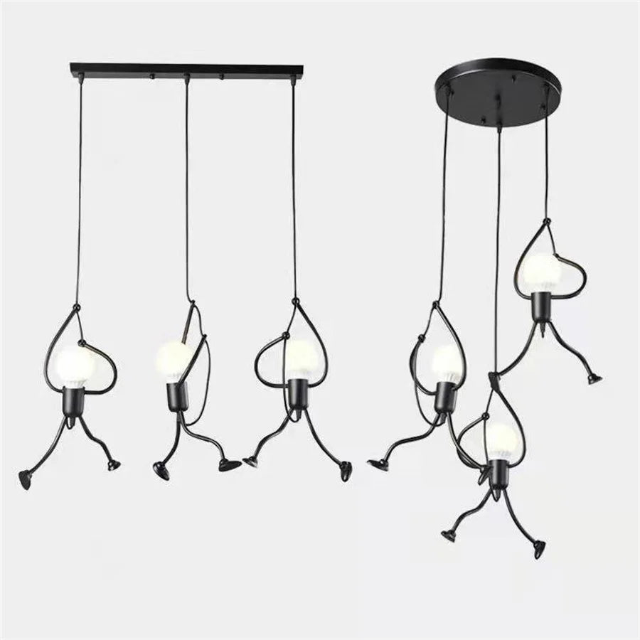 Suspension Vintage fer petit homme dessin animé - vue 7 sur 9