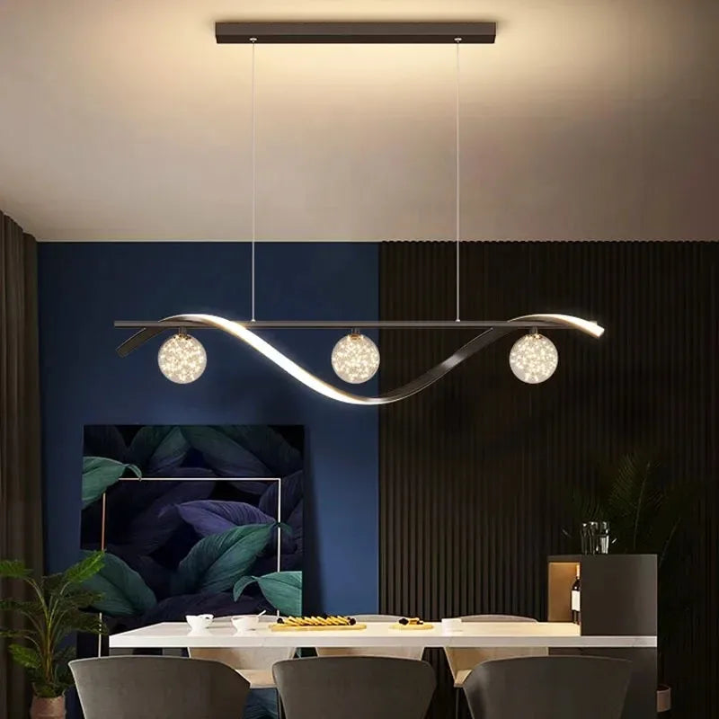 lustre nordique en verre pour éclairage intérieur décoratif - vue 2 sur 8