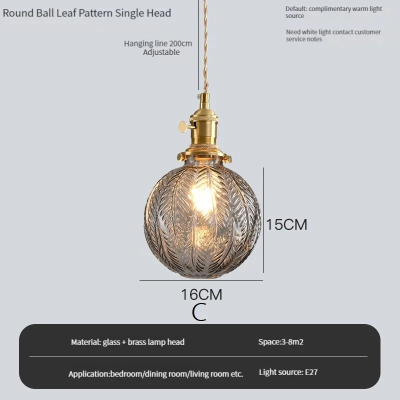 suspension vintage avec interrupteur et abat-jour en verre cristal - vue 18 sur 22