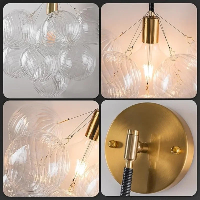 applique murale design en verre avec boules pour intérieur moderne - vue 6 sur 8
