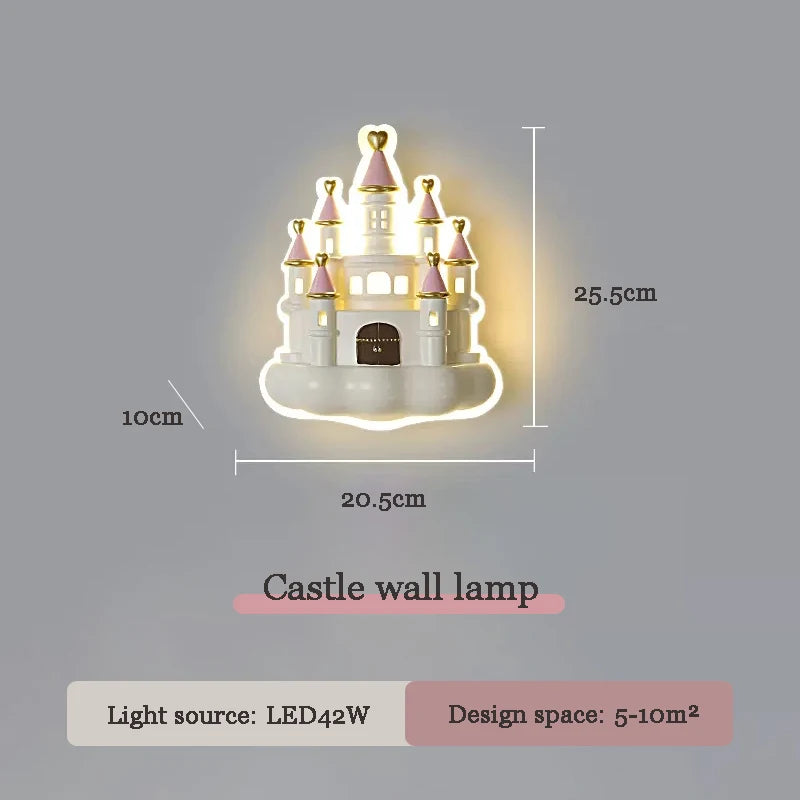 applique murale château dessin animé pour chambre enfant mignonne