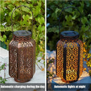 Solarlaterne LED mit Retro-Muster für Außen Garten Patio