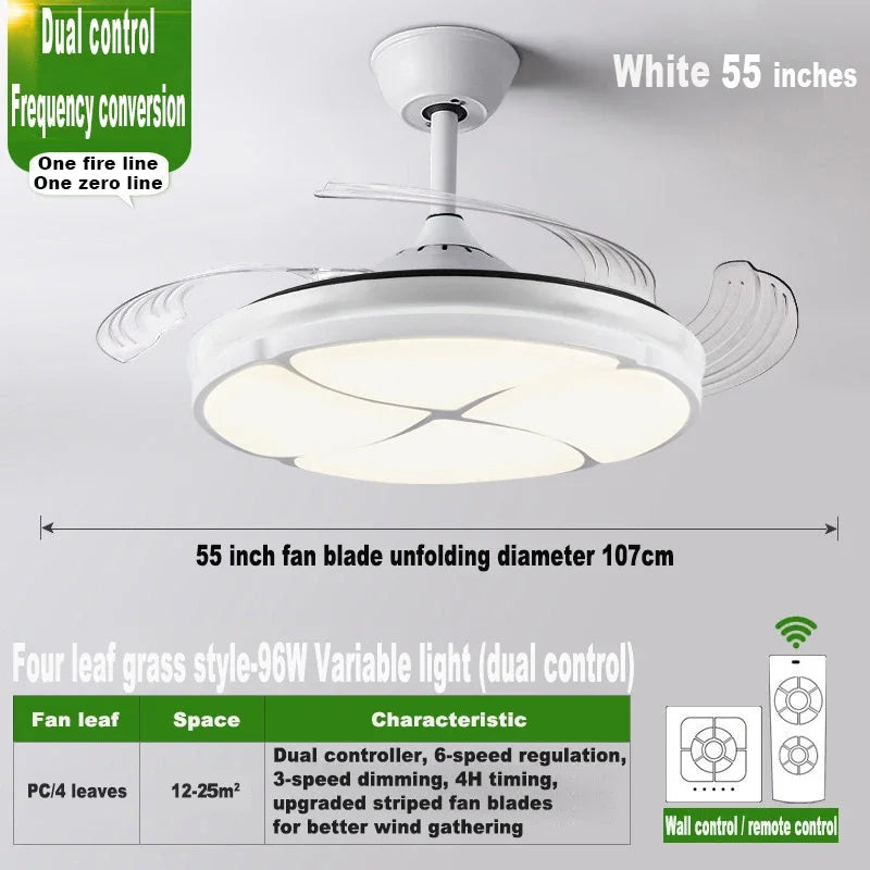 Moderner, leiser Deckenventilator mit integrierter LED-Leuchte