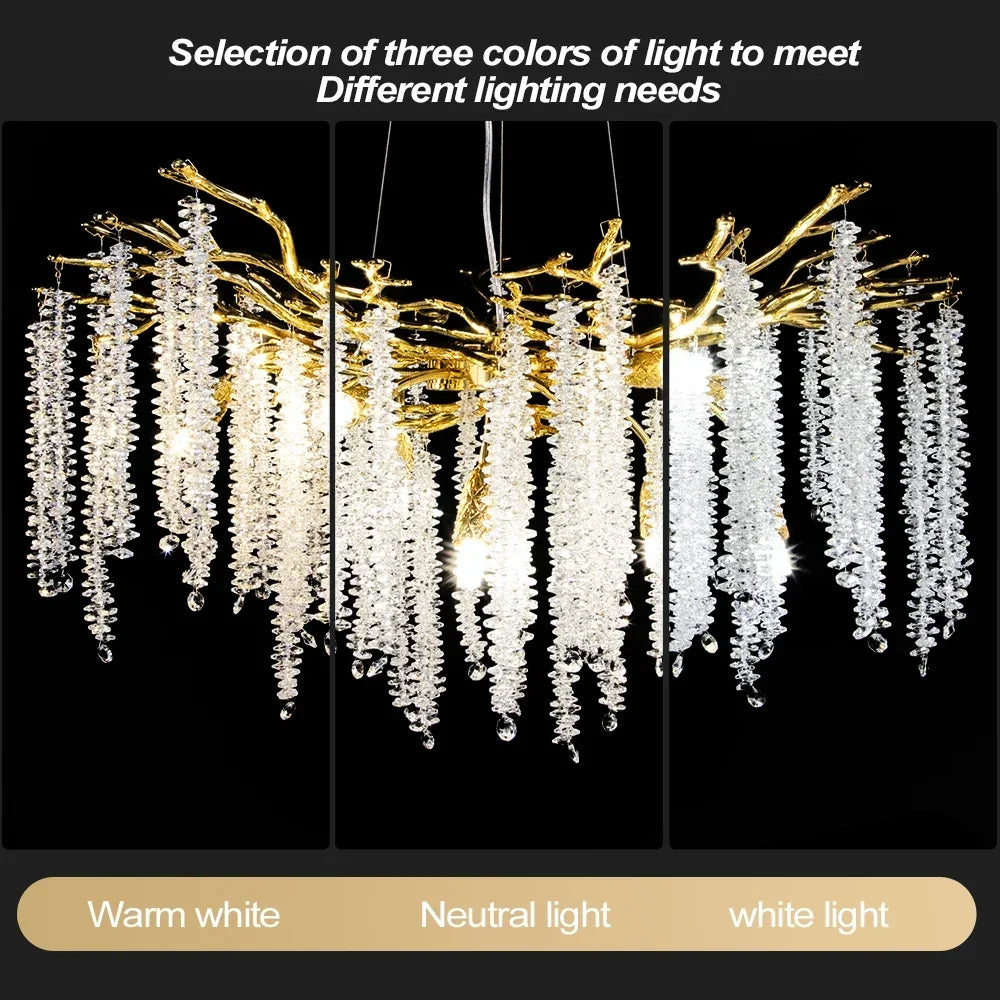 lustre en cristal design goutte d'eau pour intérieur élégant - vue 2 sur 7