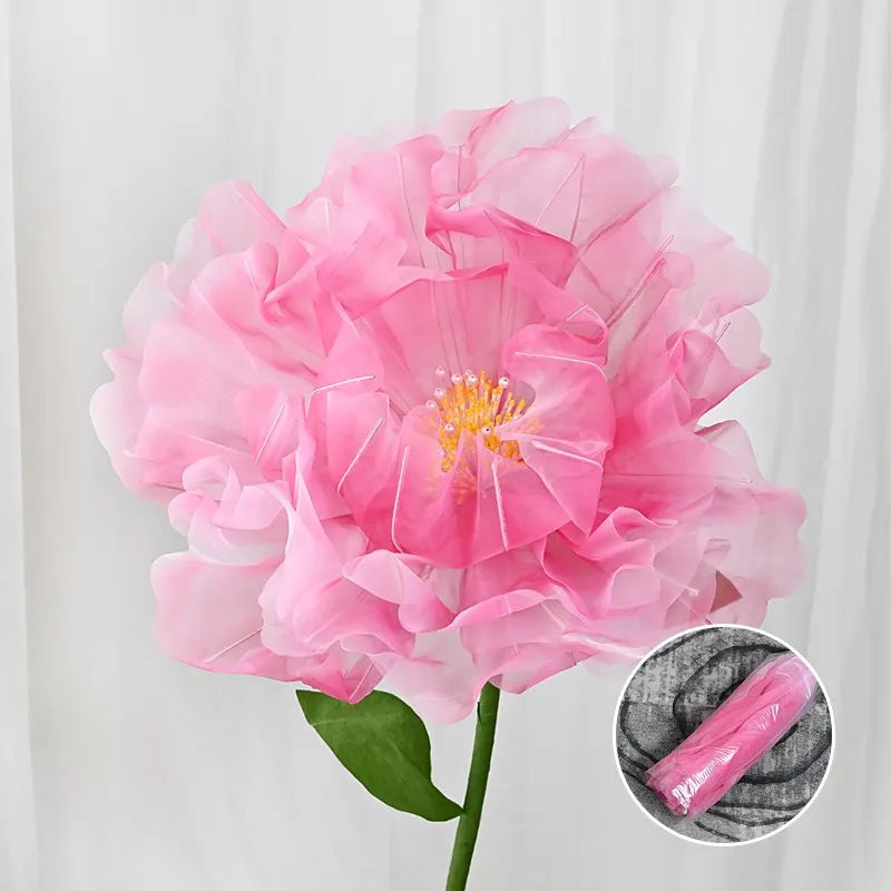 fleur artificielle en soie pavot rose décoration festive réaliste