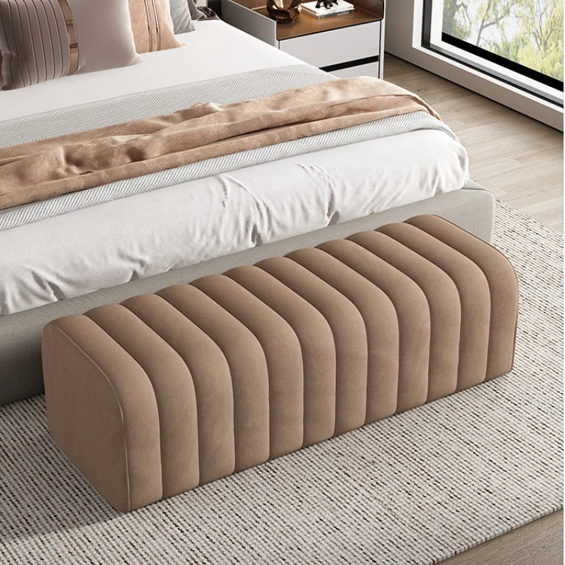banc en velours nordique repose-pieds doux et élégant - vue 5 sur 14