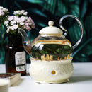 Service à thé vintage en porcelaine avec chauffe théière