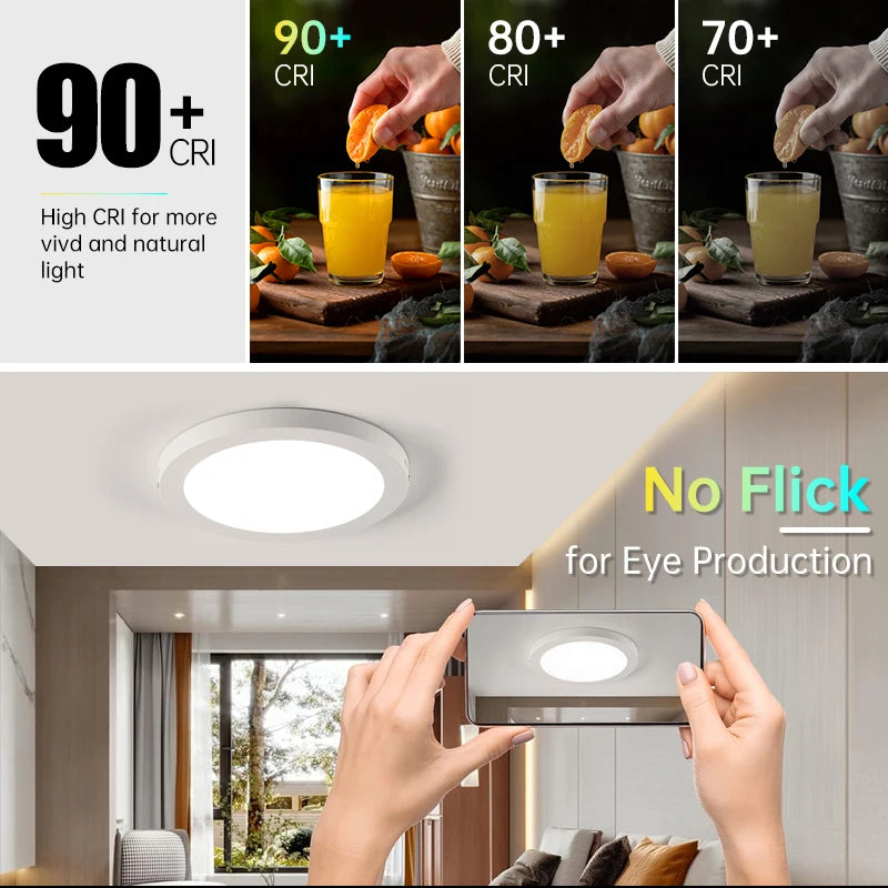 plafonnier led moderne décoratif avec éclairage rgb - vue 4 sur 17
