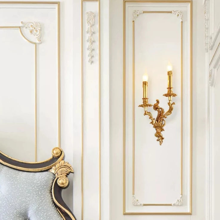 Applique murale royale luxe laiton antique cuivre - vue 5 sur 10