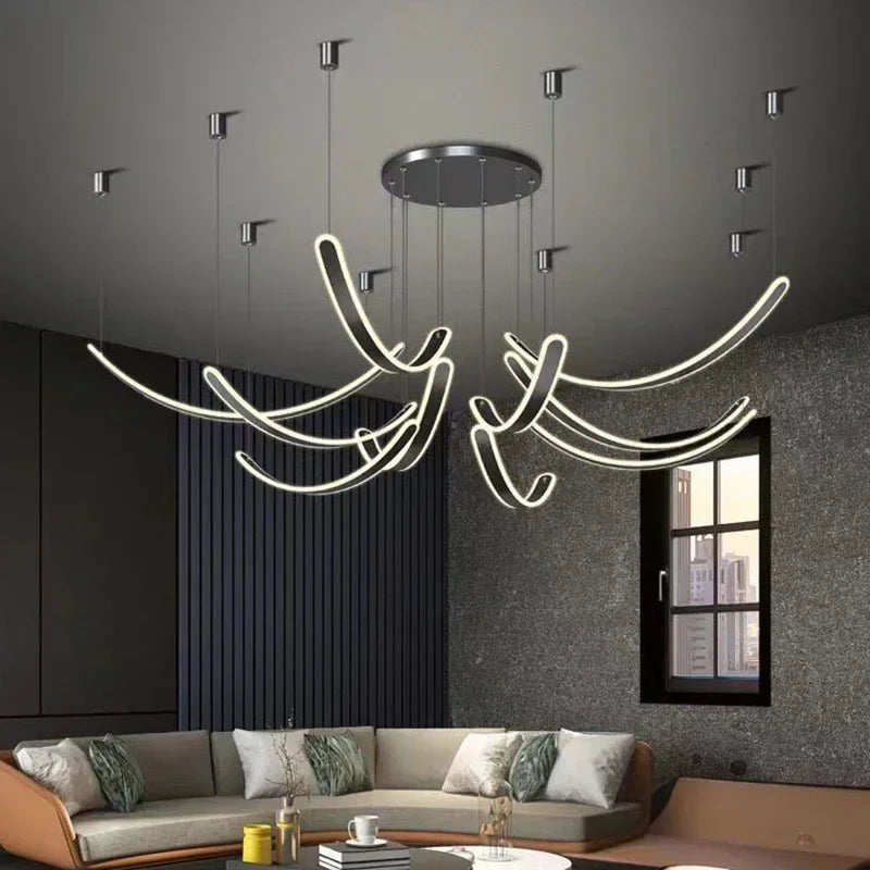 Lustre à led moderne design pour décoration intérieure élégante