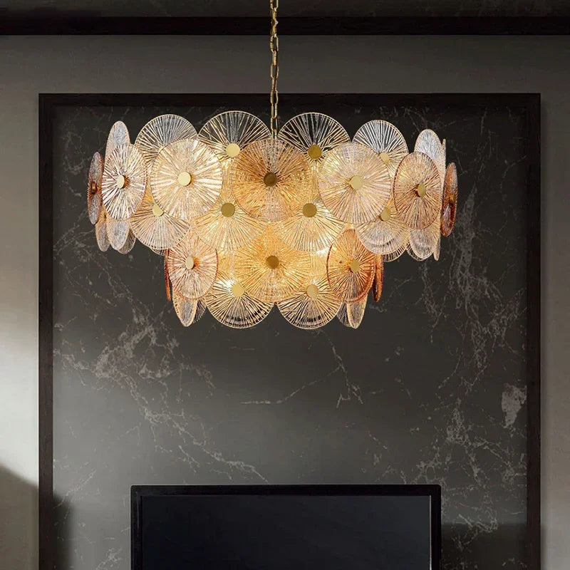 Moderner Design-Kronleuchter aus Glas für die Inneneinrichtung - vue 5 sur 11