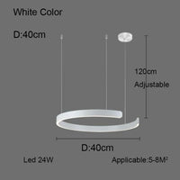lustre à anneau en c design allemand avec couleurs changeantes