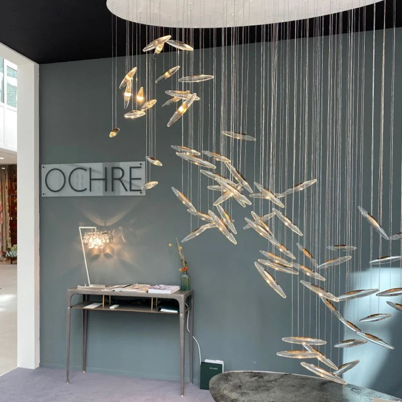 lustre en cristal de luxe pour hôtel et villa moderne - vue 5 sur 6