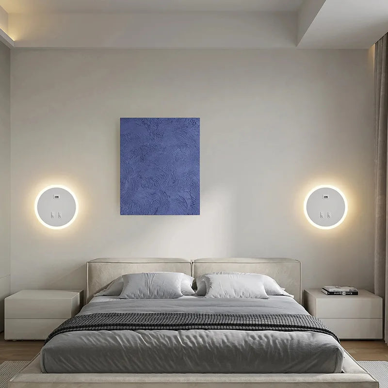 applique murale à led moderne avec port usb pour éclairage d'ambiance - vue 5 sur 8