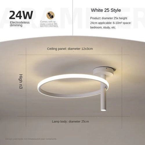 Moderner LED-Deckenleuchte Minimalistisch Ringförmig für Wohnräume - vue 17 sur 24