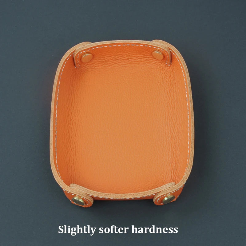 plateau de rangement en cuir véritable pour divers objets - vue 12 sur 13