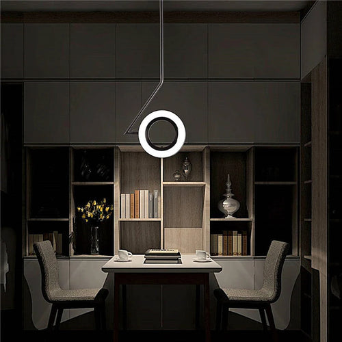 suspension design nordique anneau fer led décorative