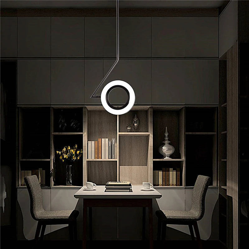 suspension design nordique anneau fer led décorative - vue 6 sur 8