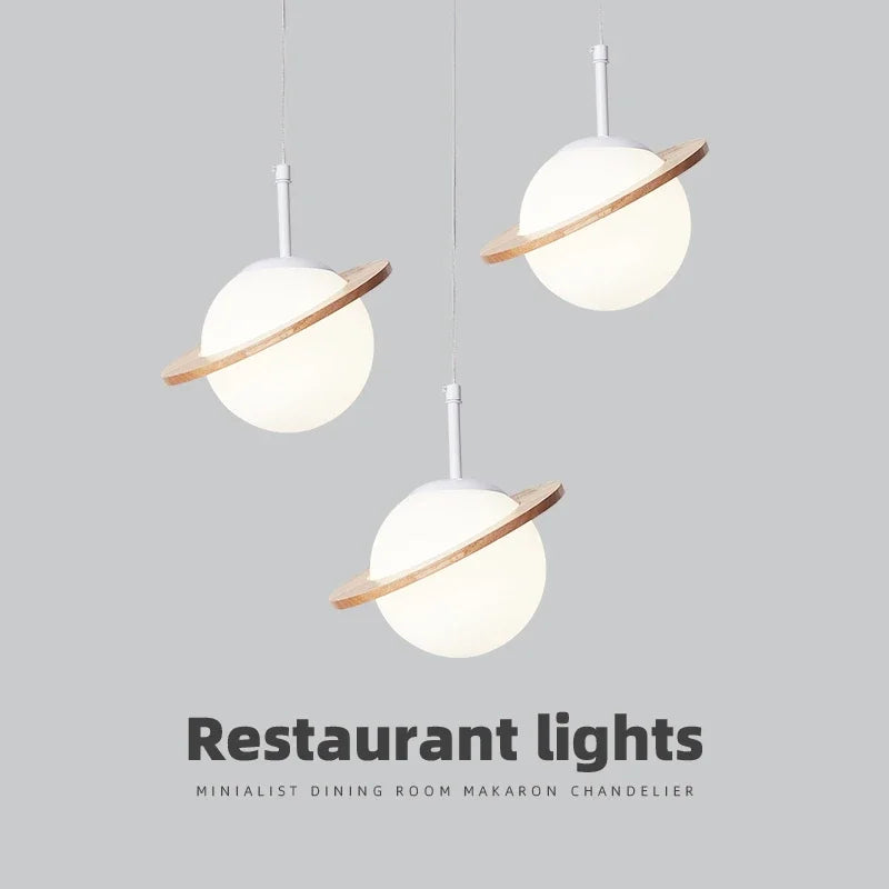 lampe à poser créative en bois et boule blanche décorative pour intérieur - vue 6 sur 12
