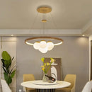 LED-Deckenleuchte im modernen Design aus Glas und Holz