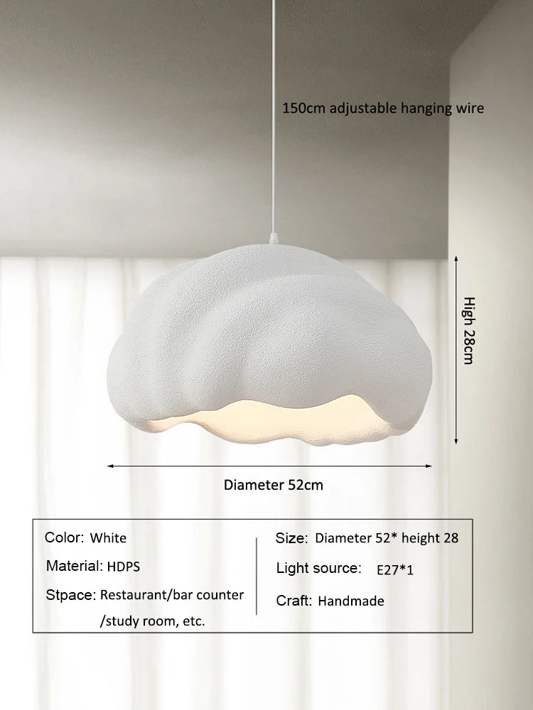 suspension Nordique minimaliste créatif nuage Wabi Sabi crème Style Led lustre Restaurant Bar décor à la maison lampe salle à manger lumières