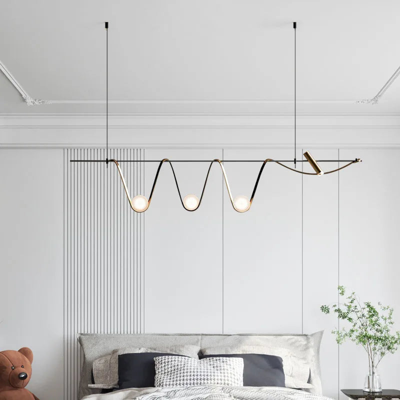 lustre en verre nordique créatif avec éclairage led - vue 6 sur 8