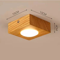 plafonnier led carré design nordique en bois acrylique luminaire décoratif créatif
