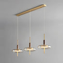 Moderne Pendelleuchte aus Glas mit dekorativer LED-Beleuchtung
