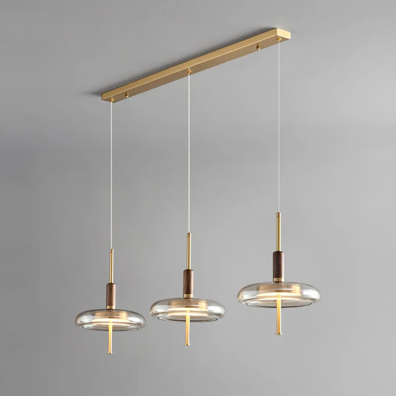 Moderne Pendelleuchte aus Glas mit dekorativer LED-Beleuchtung - vue 3 sur 7